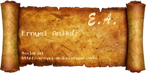 Ernyei Anikó névjegykártya